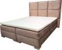 Zetelsenbedden.be Boxspring bed Grand 120x200 CM Velvet Beige compleet bed met opbergruimte Bed met opbergruimte compleet bed boxspring seatsandbeds - Thumbnail 2