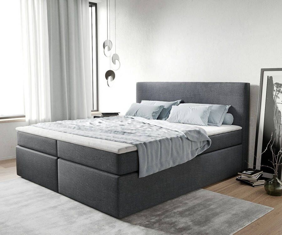 Geen merk Boxspring Bed Limit 160x200cm matras en topper inbegrepen zetelsenbedden