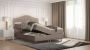 Zetelsenbedden.be Boxspring Mars Velvet Beige 160x200cm compleet bed met opbergruimte seatsandbeds.be - Thumbnail 2