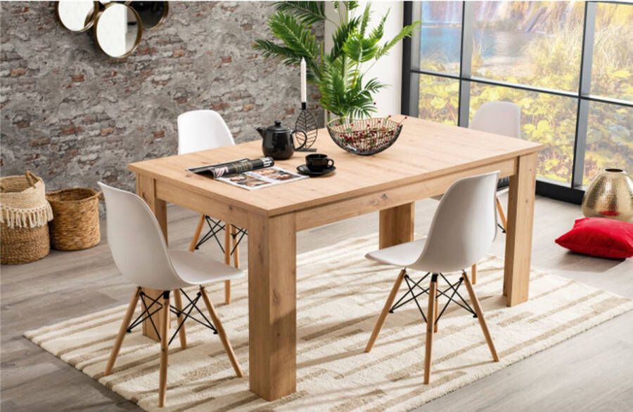 Geen merk. eettafel norway- eikenhout- rechthoek- uitschuifbare eettafel- max 6 personen