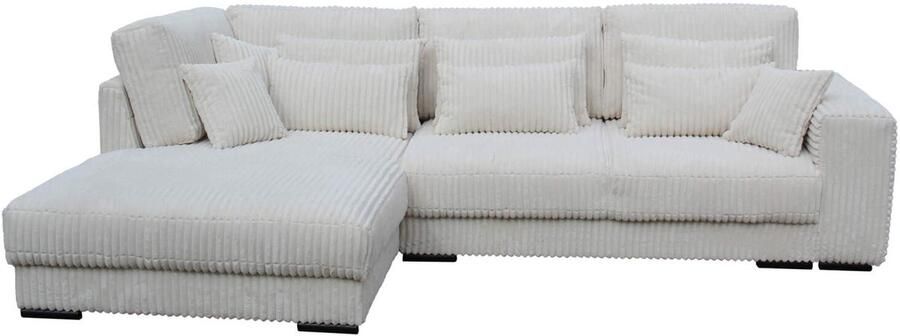 Geen merk hoekbank mana- lounge links- beige ultra dikke ribstof hoeksalon beige