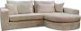 Geen merk Hoekbank Domo U Hoeksalon wooneiland Velvet Beige Xl met Slaapfunctie en Opbergruimte Universele lounge links of rechts - Thumbnail 2