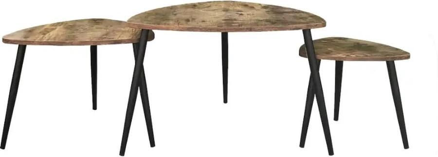 Geen merk. salontafel new orleans- 3delig set- bijzettafels 3 delig