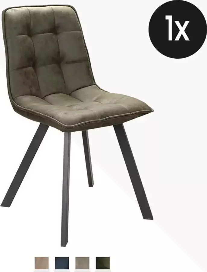 Geen specifiek merk Eetkamerstoel Raf Duke Lederlook Mosgroen Extra comfort