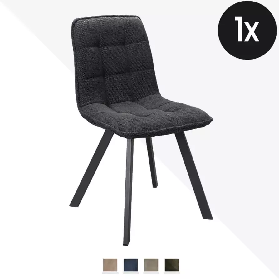 Geen specifiek merk Eetkamerstoel Raf Je Suis Stof Blauw Extra comfort