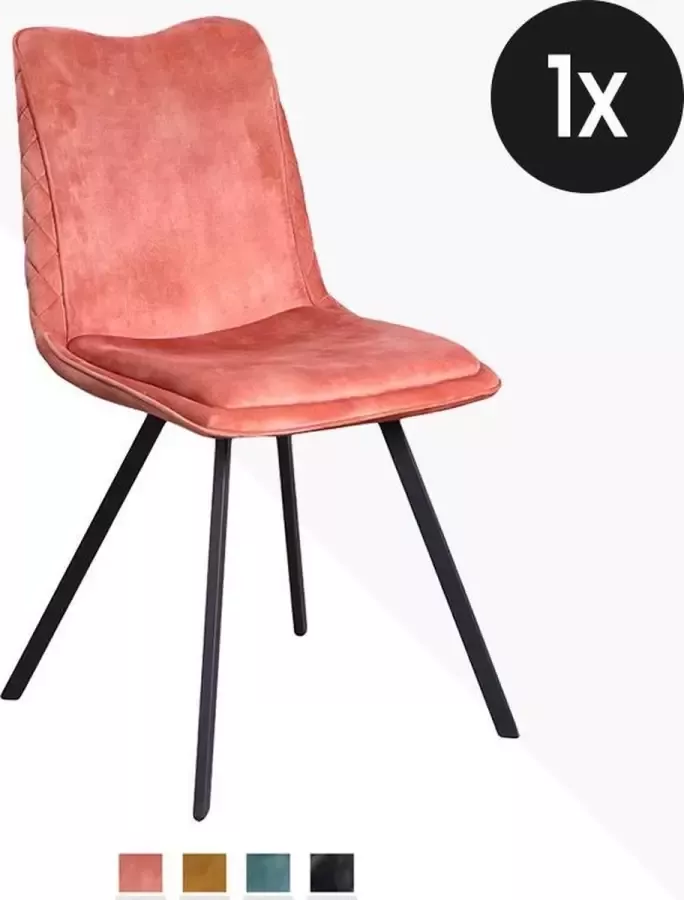 Geen specifiek merk Eetkamerstoel Sebas J'adore Velvet Roze Velours - Foto 2