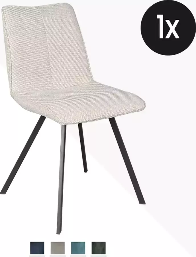 Geen specifiek merk Eetkamerstoel Willem Je Suis Stof Kiezel Design
