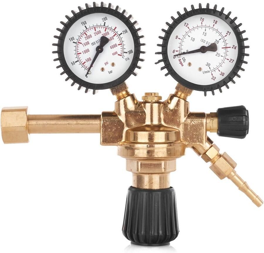 Geko co2 reduceertoestel reduceer ventiel dubbele manometer argon gasmeter