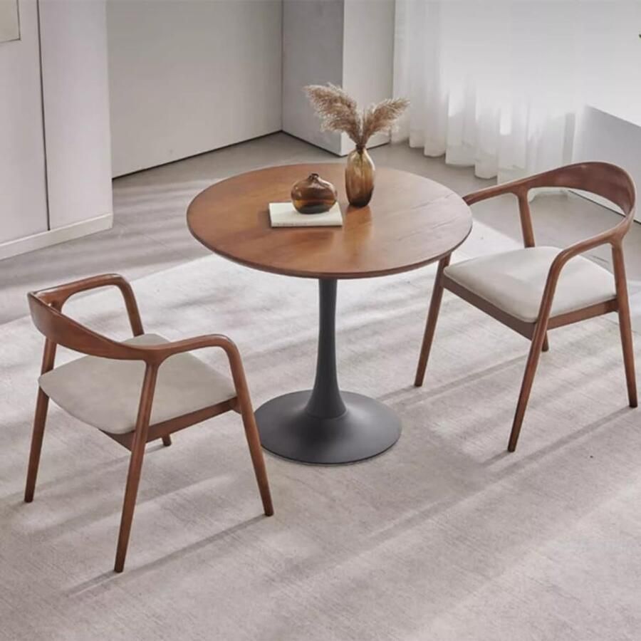 Generic Moderne ronde eettafel 50 60 70 80 90 cm MDF blad voor kleine keuken ideaal voor 4 6 personen stijlvol en functioneel meubilair voor eetkamer of woonkamer (50 cm)