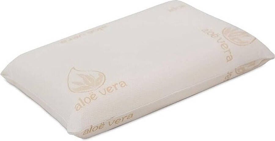 Generic Hoofdkussen foam kussen Aloë Vera polyester 60 x 35 x 14 cm wasbaar op 30 graden wit