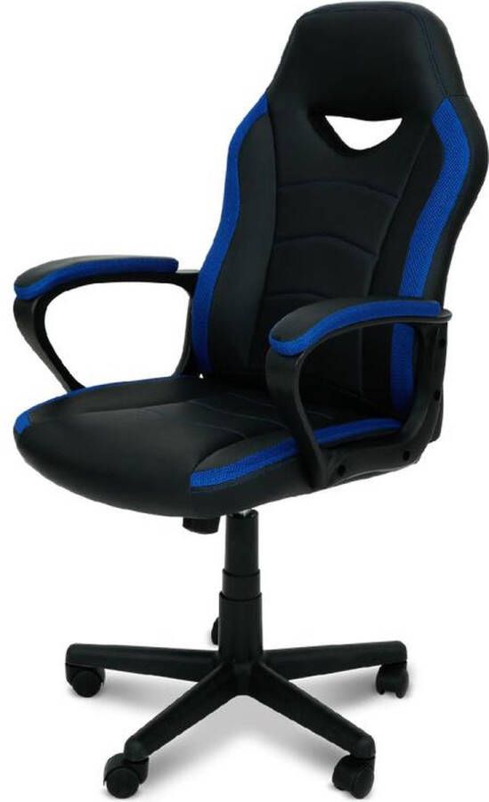 Generic Luxe Ergonomische Bureaustoel Met Kantelmechanisme Directie Managerstoel Ergonomisch Ergonomische Luxe Racing Style Design Game Computer Stoel Voor Gamen Kantoor Thuiswerken Extra Dikke Vulling Kunstleer Zwart Blauw