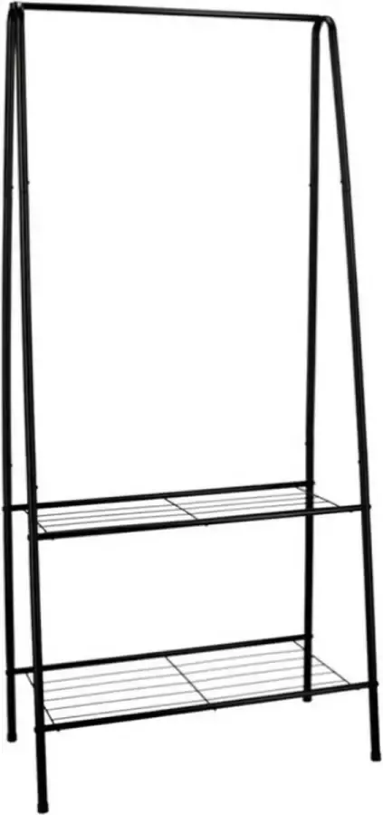 Gerimport port kleding schoenrek zwart ijzer 59 x 32 x 152 cm - Foto 2