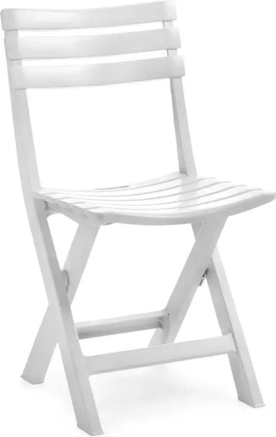 Gerim Witte kunststof bijzet klapstoel voor bruiloft of feest voor binnen en buiten
