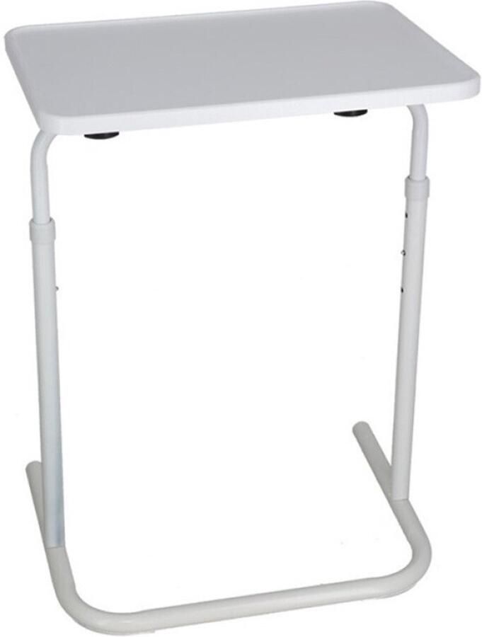 Gerimport Bijzettafel wit kunststof verstelbaar 48 x 38 cm klaptafel