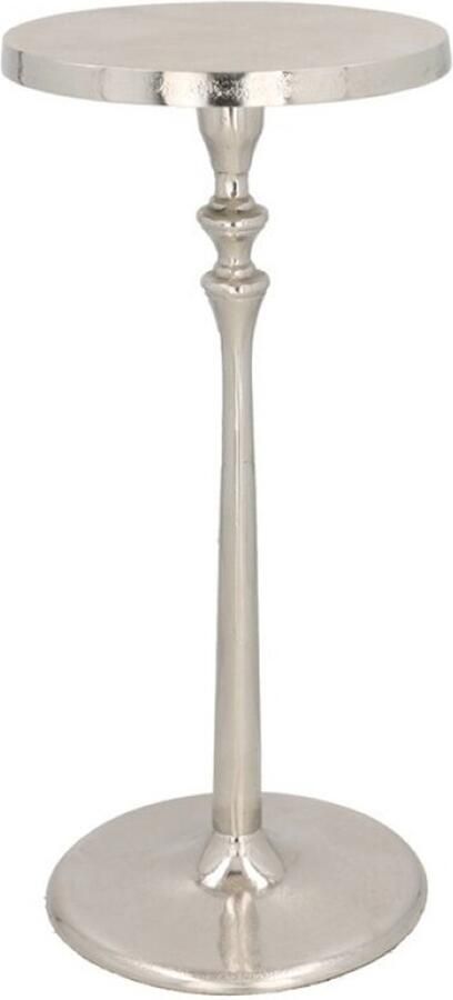 Gerimport Bijzettafel plantenverhoging aluminium zilver 23 x 50 cm tafeltje