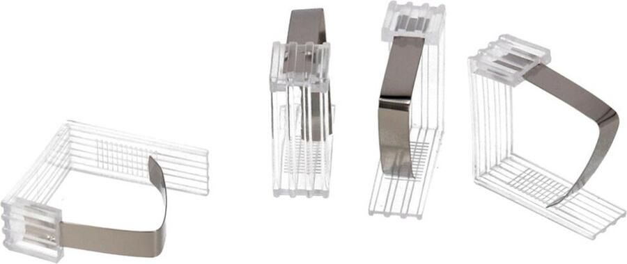 Gerimport Gerim Tafelkleedklemmen 4 stuks transparant en RVS 4 5 x 4 5 cm