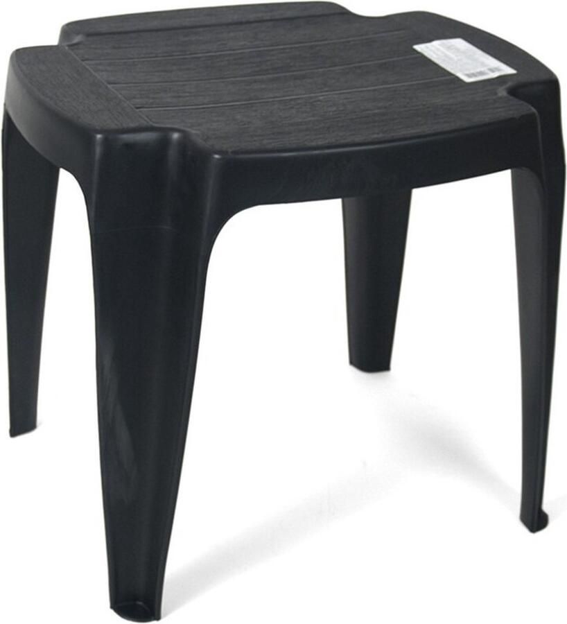 Gerimport Gerim tuin camping bijzettafel voetenbank zwart kunststof 42 x 37 x 38 cm
