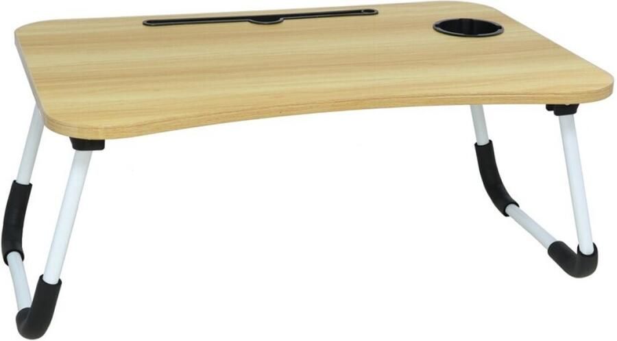 Gerimport Laptoptafel opklapbaar bed dienblad bruin 40 x 60 x 26 cm op bed