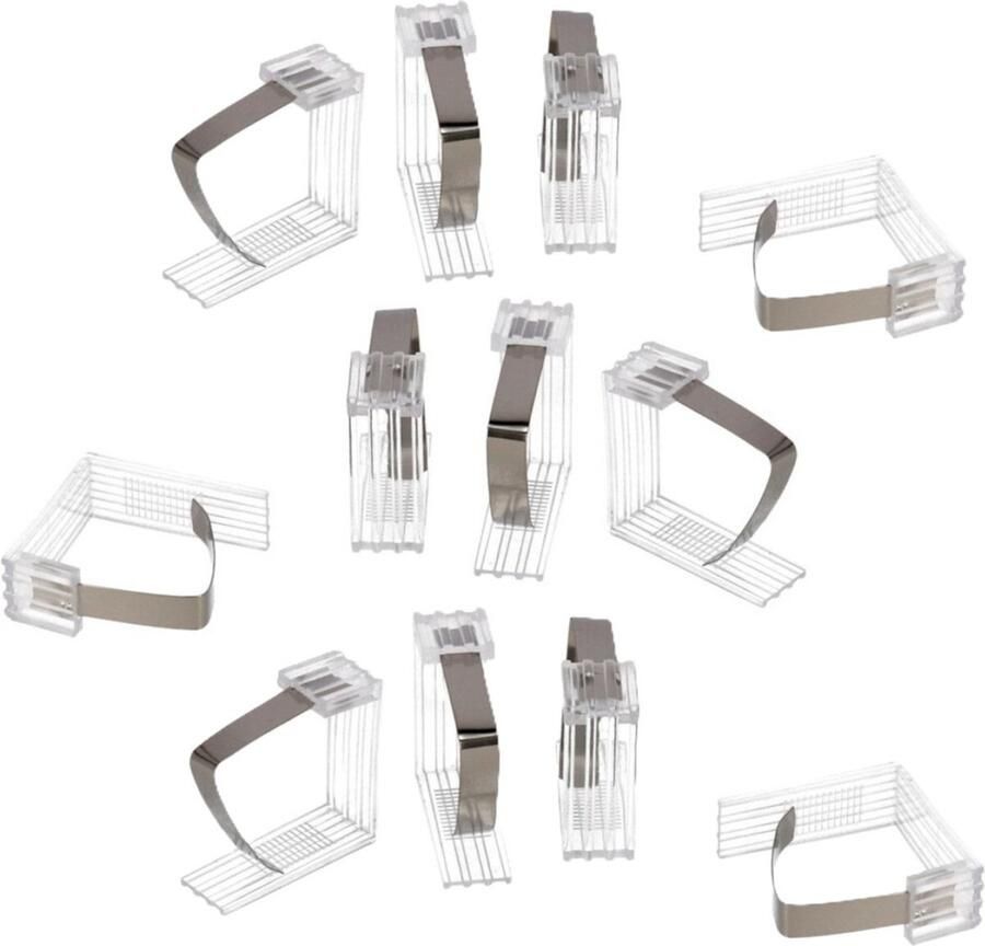 Gerimport Tafelkleed klemmen 12x stuks transparant kunststof 4 5 x 6 cm buiten en binnen geschikt vastklemmen van zeil of kleed