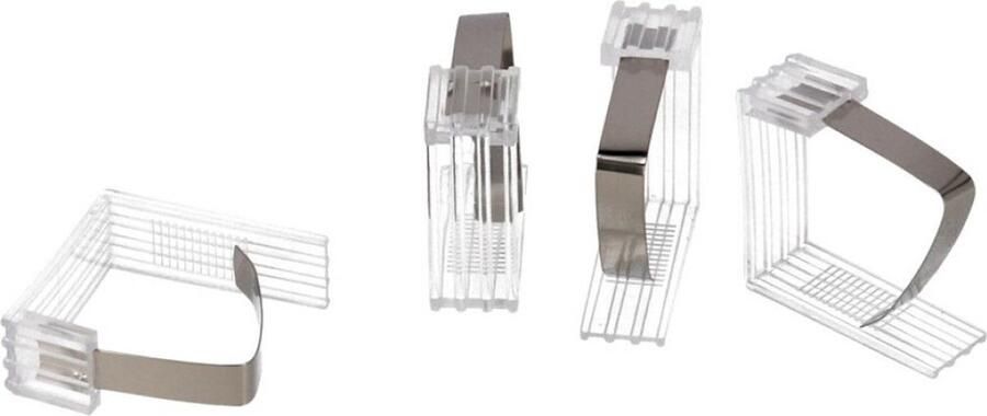 Gerimport Tafelkleed klemmen 4x stuks transparant kunststof 4 5 x 6 cm buiten en binnen geschikt vastklemmen van zeil of kleed