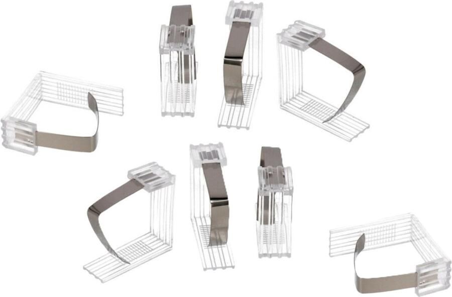 Gerimport Tafelkleed klemmen 8x stuks transparant kunststof 4 5 x 6 cm buiten en binnen geschikt vastklemmen van zeil of kleed