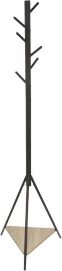 Gerimport kapstok zwart metaal staand 6 haken op verschillende hoogtes 180 cm