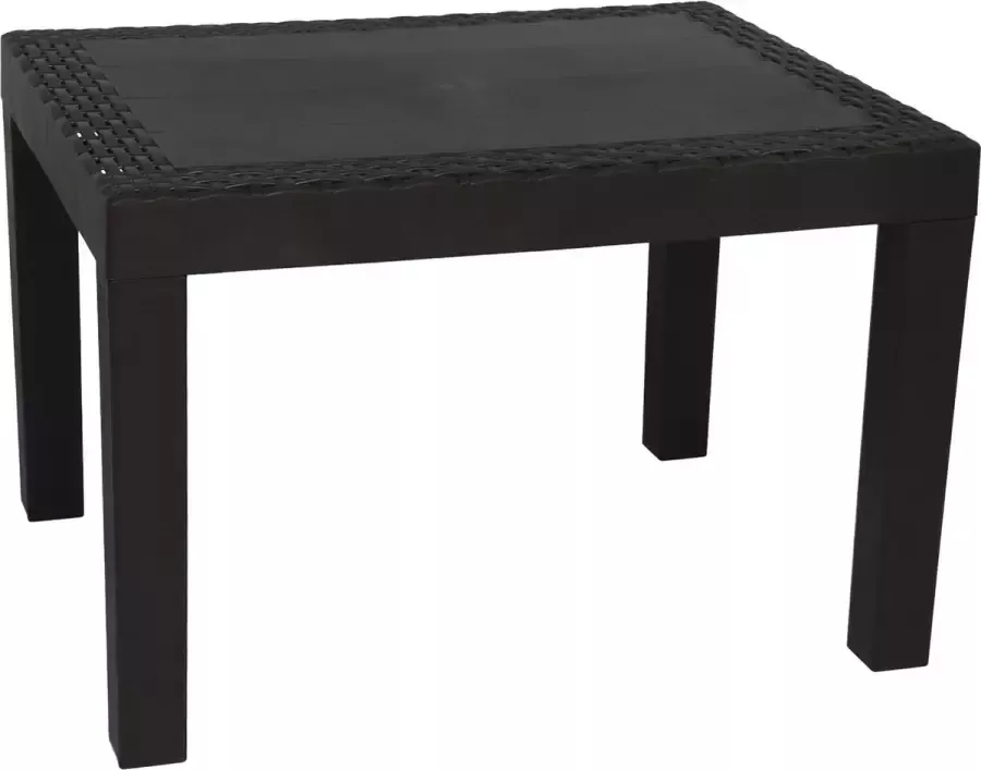 Gerimport Tuintafel Jack 59 X 46 Cm Polypropyleen Antraciet Tuintafel voor buiten Rotan Look