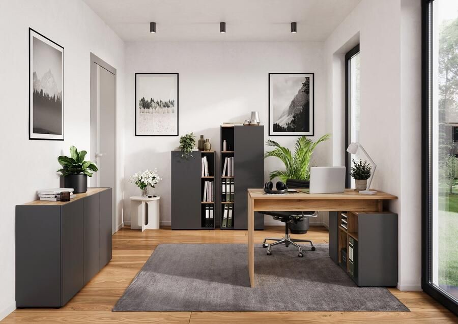 Germania Adrano Grafiet Eiken Dressoir 3-Deuren