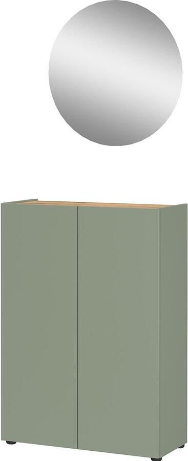 Germania Alviano Taupe Groen Eiken Halmeubelset inclusief spiegel