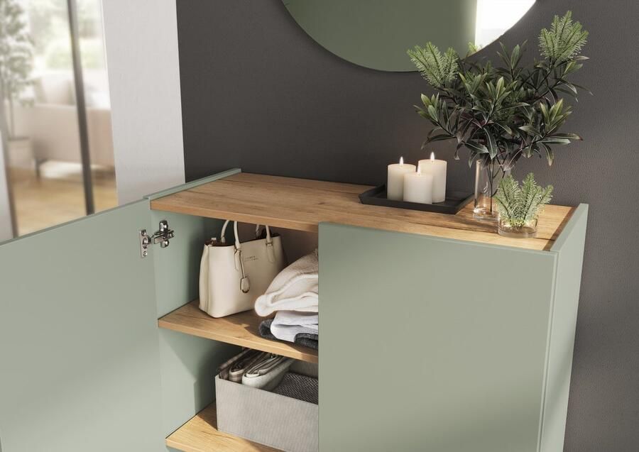 Germania Alviano Taupe Groen Eiken Halmeubelset inclusief spiegel - Foto 2