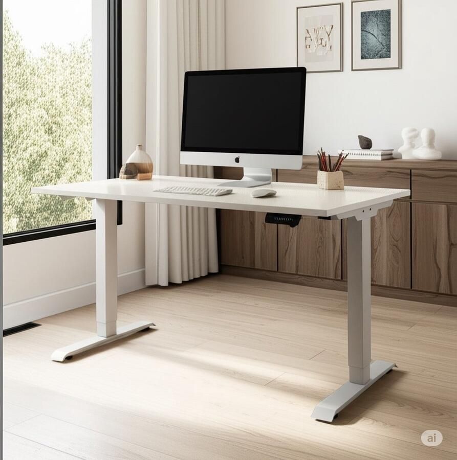 Germania Boras Elektrische Zit Sta Bureautafel Lichtgrijs 120 cm