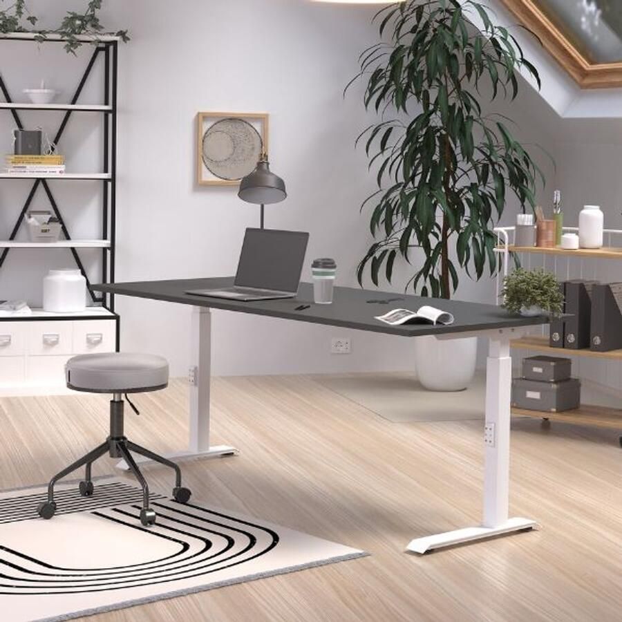 Germania EMOB Zit-stabureau Hermoso 180 x 80 x 120 cm Elektrisch verstelbaar Antraciet Zit-stabureaus Antraciet Spaanplaat Zit-stabureaus Op voorraad - Foto 2