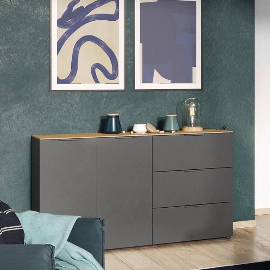 Germania California 151 cm Dressoir Grafiet Eiken - Foto 2