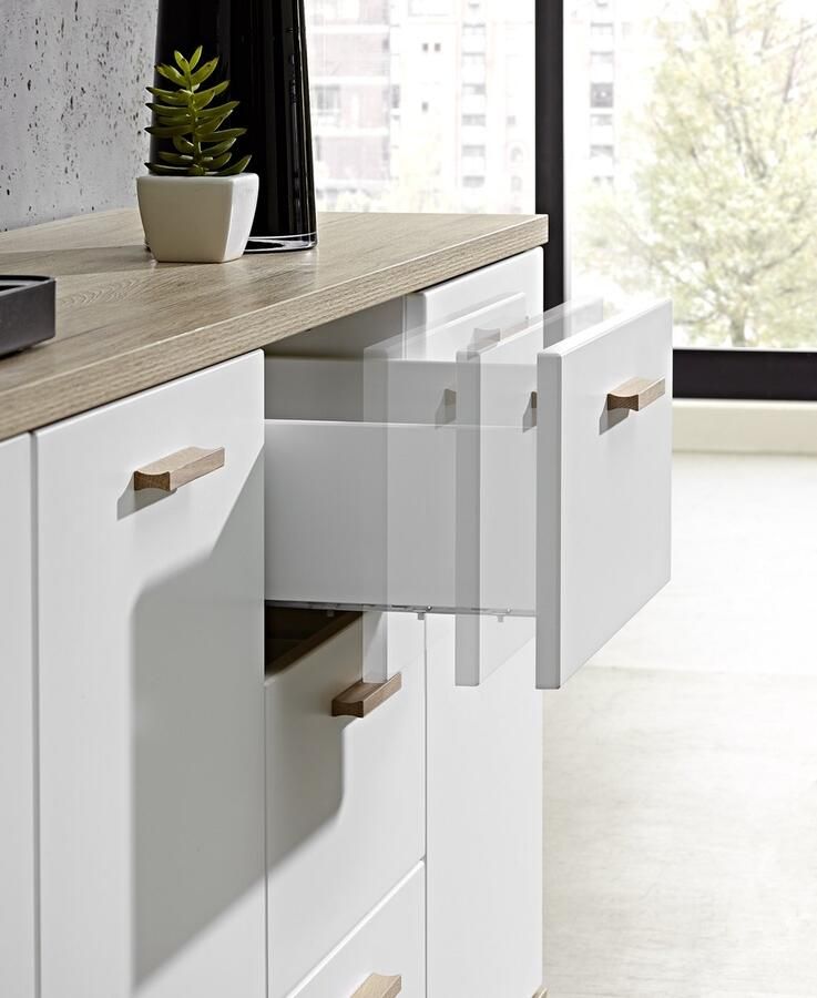 Germania Dressoir Oslo L196 x B40 x H87 cm Mat Wit