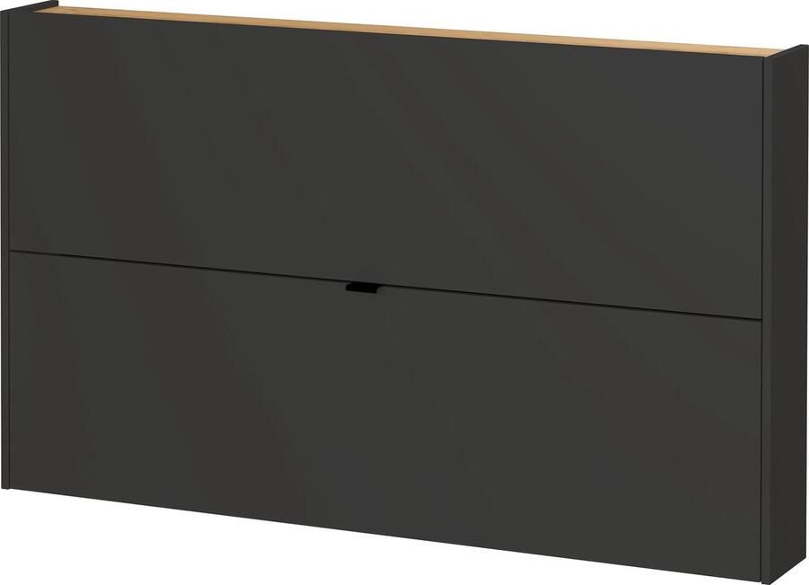 Germania EMOB Schoenenkast Elton 140 x 19 x 85 cm Grafietgrijs design Schoenenkasten Antraciet MDF Schoenenkasten Op voorraad - Foto 2