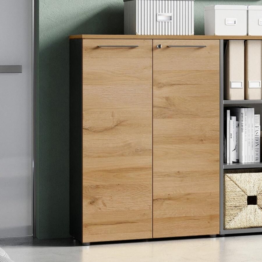 GERMANIA Archiefkast GW-Agenda multifunctionele kast afsluitbaar optioneel met 2 open vakken afmetingen 80x197 cm made in germany