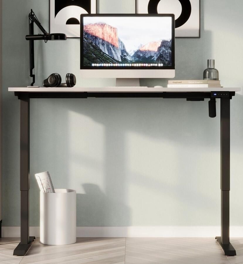 GERMANIA Bureau Boras elektrisch in hoogte verstelbaar Breedte 120 140 160 cm metalen frame Made in Germany - Foto 2