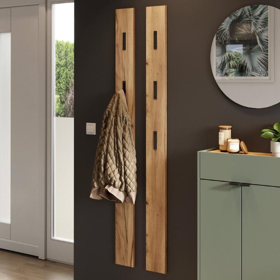 Germania Wandkapstok Amika 3 haken eikdecor Hal & berging Bruin Melamine; Spaanplaat Hal & berging Op voorraad