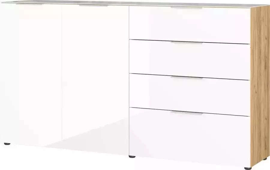 GERMANIA Dressoir OAKLAND in 2 breedten fronten en bovenblad met glas-inlay - Foto 2
