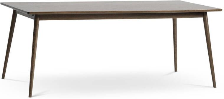 Gewoonstijl Olivine Boas Houten Eettafel Gerookt Eiken Verlengbaar Japandi Eetkamertafel Donkerbruin Exclusief Verlengstuk 190 x 90 cm