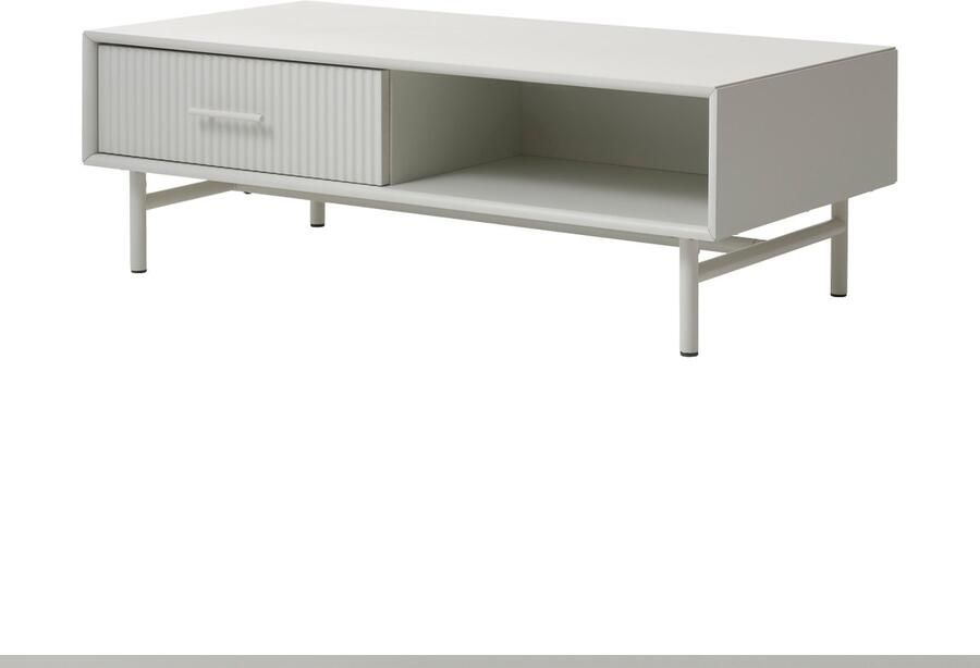 Gewoonstijl Olivine Arlo Salontafel Hout Metalen Poten Met Lade Met Opbergruimte Rechthoek Koffietafel 120 x 60 x 40 cm