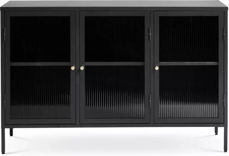 Gewoonstijl Olivine Katja metalen sideboard zwart 132 x 40 cm