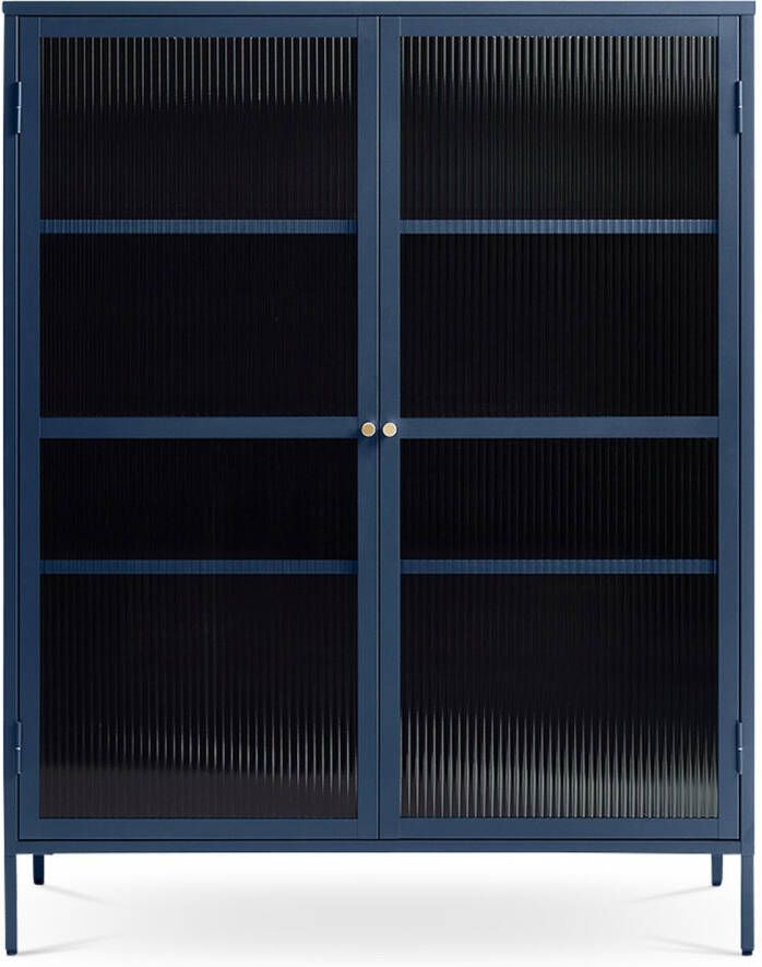 Gewoonstijl Olivine Katja metalen vitrinekast blauw 111 x 140 cm - Foto 1
