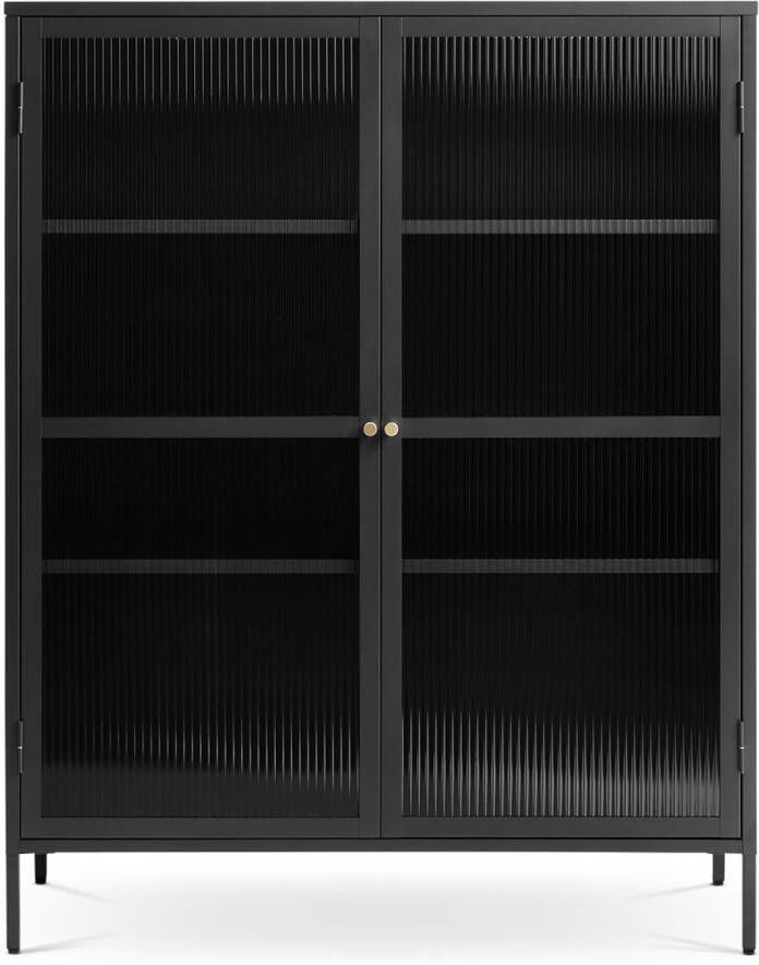 Gewoonstijl Olivine Katja metalen vitrinekast zwart 111 x 140 cm - Foto 1