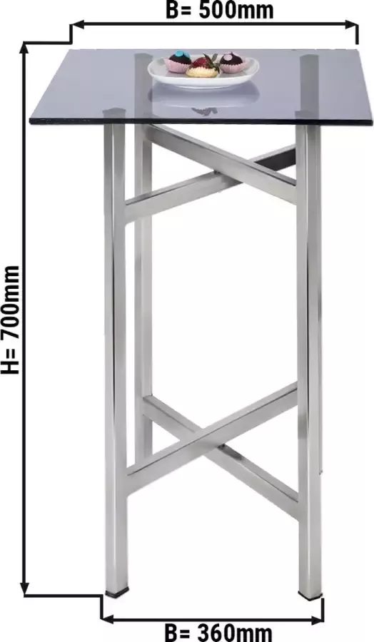 GGM Gastro Bijzettafel Salontafel Opvouwbaar 50 x 70 cm