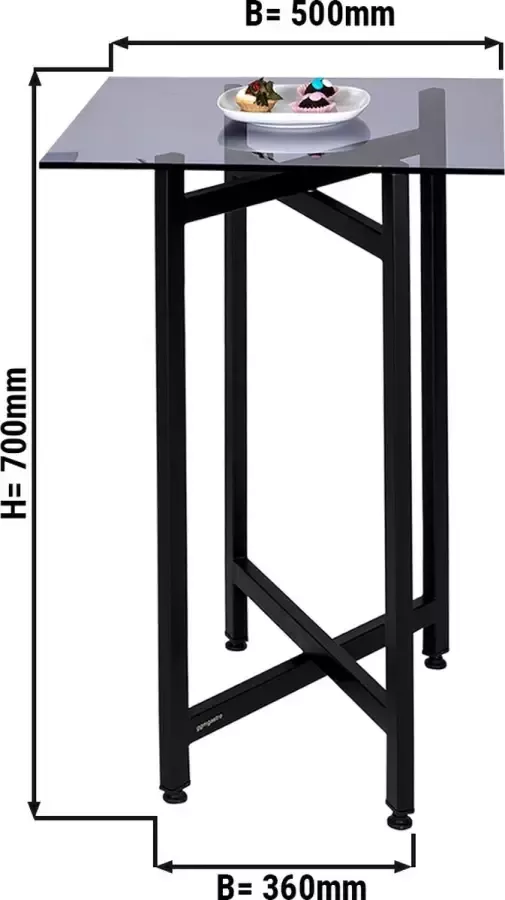 GGM Gastro Bijzettafel Salontafel Opvouwbaar 50 x 70 cm