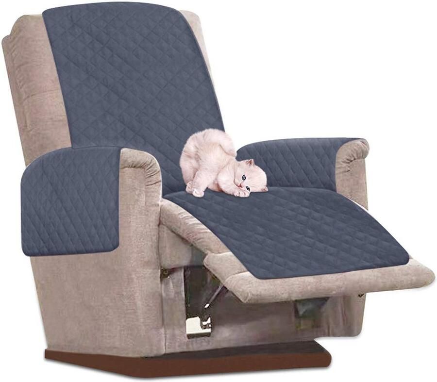 Ghopy Universele banksprei voor 1-zits fauteuil Waterdicht Vlekbestendig Krasbestendig (grijs)