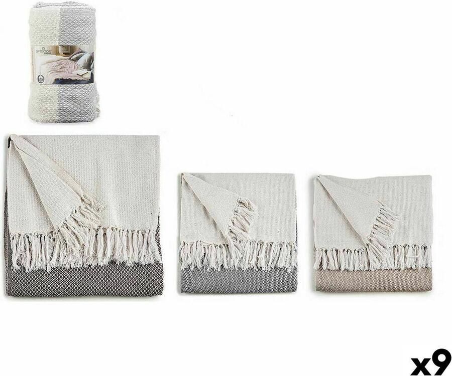 Gift Decor Bankhoes ITEM NO.28 PLAIDS Bruin Grijs Natuurlijk 180 x 240 cm Punten (9 Stuks)