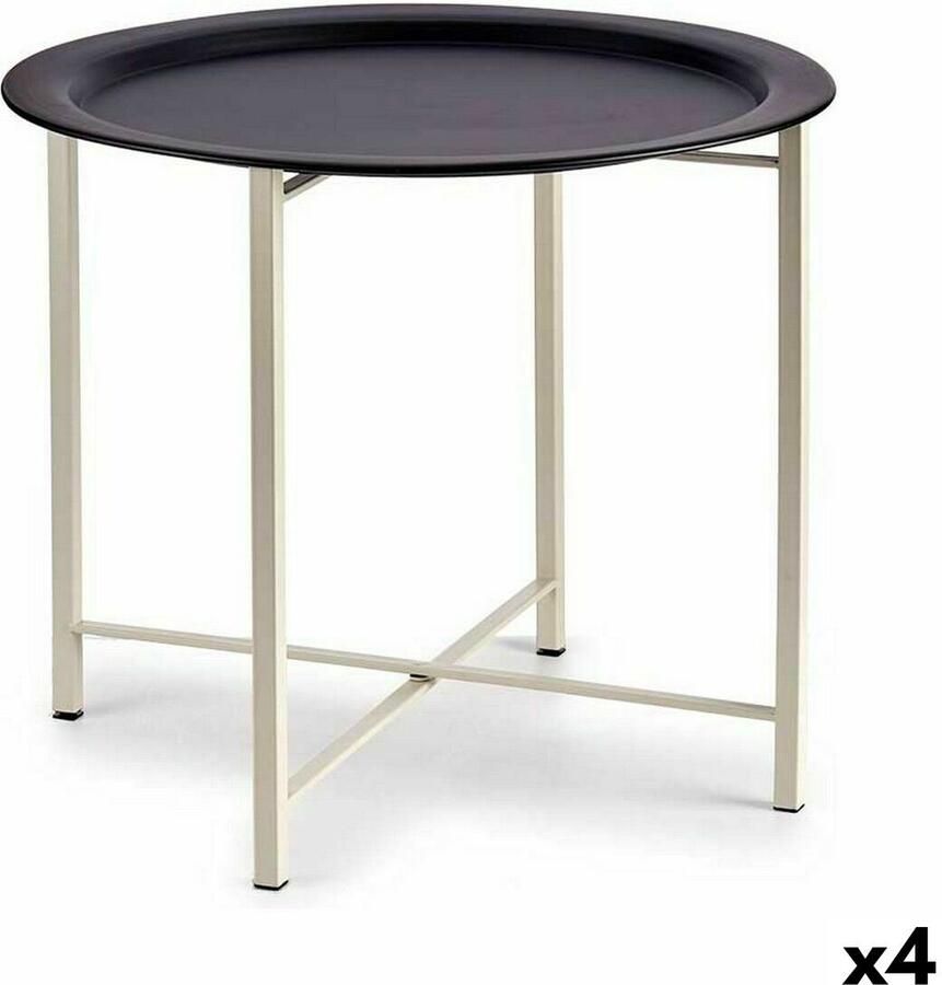 Gift Decor Bijzettafel Wit Zwart Metaal 52 x 44 x 52 cm (4 Stuks)