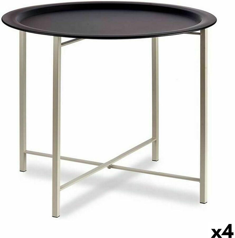 Gift Decor Bijzettafel Wit Zwart Metaal 62 x 48 5 x 62 cm (4 Stuks)
